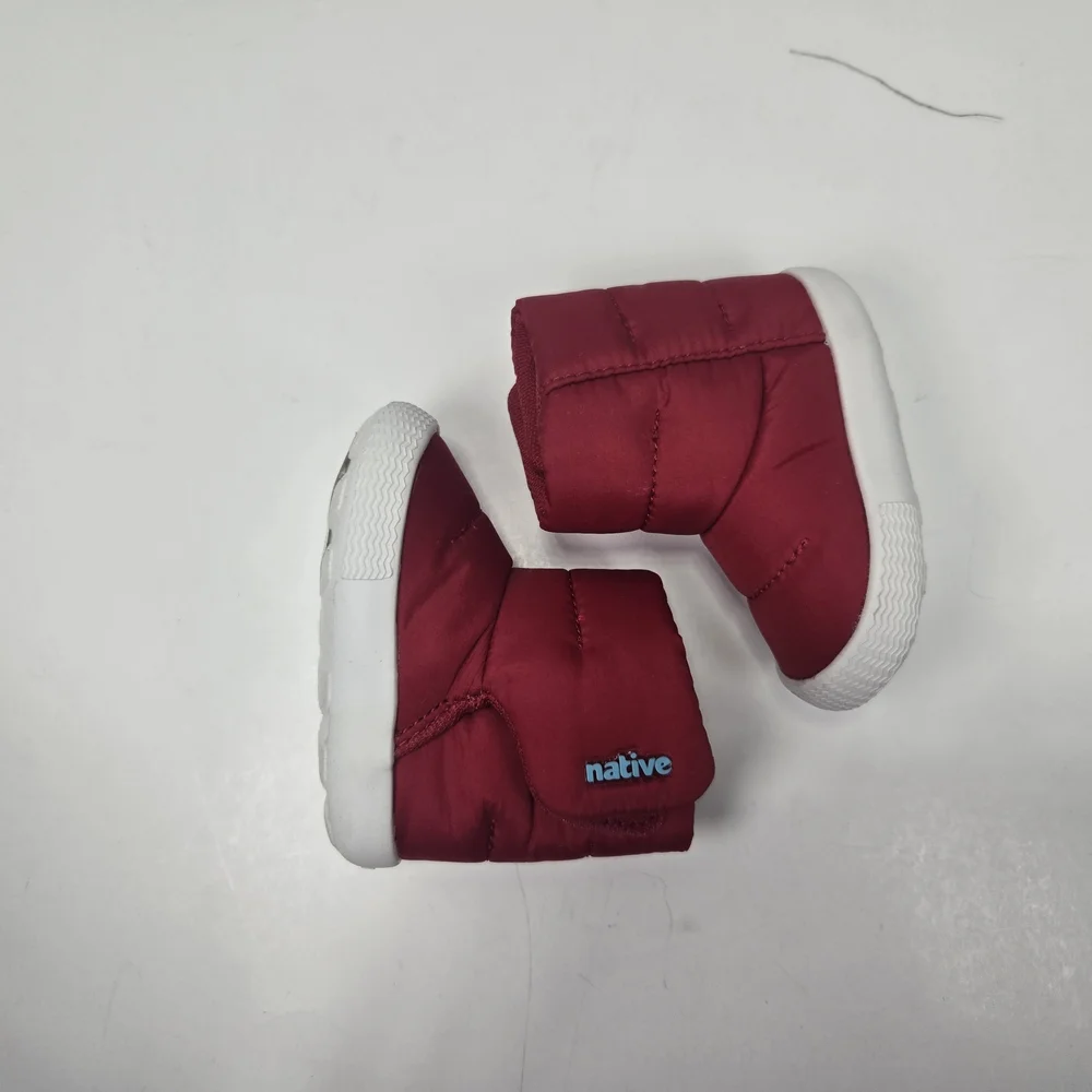 Native Chamonix Baby Red & White Snow Ankle Boots Booties Size Baby 1 B1
